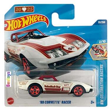Hot Wheels 2025 51/250 Chevy Chevrolet Corvette Racer 1969 "Valentine 2025" Celebration Racers