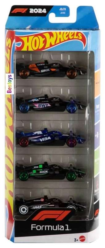 Hot Wheels 5 pk F 1 F1 Formula 1 McLaren Alpine Visa Red Bull Kick Haas