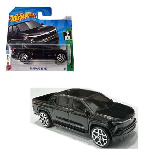 Hot Wheels Hotwheels 2024 110/250 Chevy Silverado EV RST Pickup Green Speed 1/64 scale