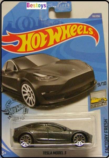 Hotwheels Hot Wheels Diecast Model Car 2020 112/250 Tesla Model 3 1/64 scale
