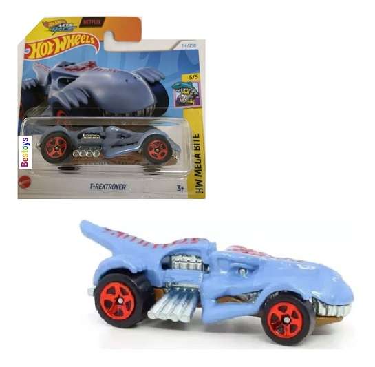 Hotwheels Hot Wheels Diecast Model 2024 114/250 T-Rextroyer Mega Bite Netflix Let's Race