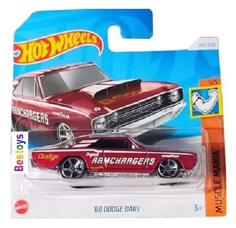 Hotwheels Hot Wheels Car 2024 142/250 Dodge Dart 1968 "Ramchargers" Muscle Mania 1/64 scale