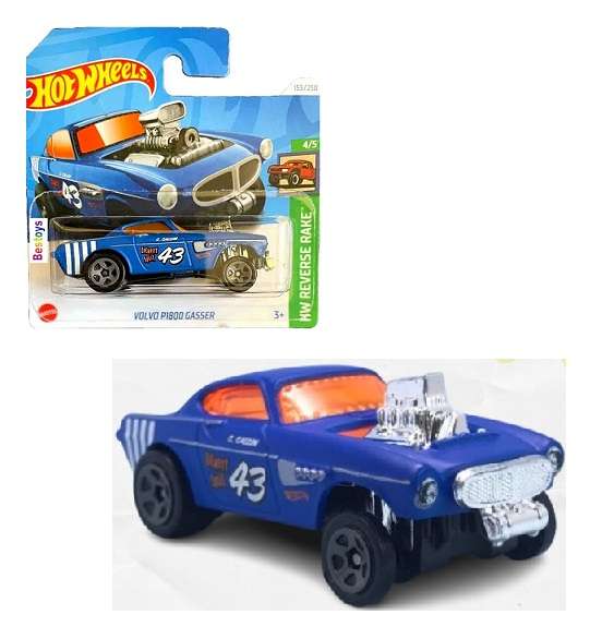 Hot Wheels Hotwheels 2024 153/250 Volvo P 1800 P1800 Gasser No 43 Reverse Rake 1/64 scale