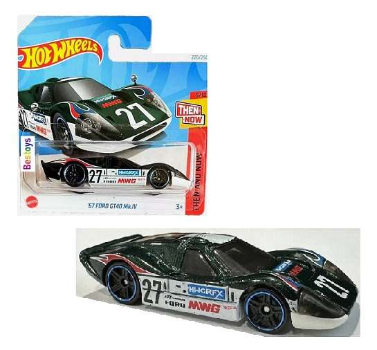 Hotwheels Hot Wheels Diecast Model Car 2024 220/250 Ford GT 40 GT40 Mk 4 1967 No 27 Then & Now 1/64