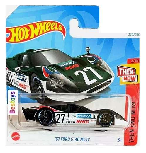 Hotwheels Hot Wheels Diecast Model Car 2024 220/250 Ford GT 40 GT40 Mk 4 1967 No 27 Then & Now 1/64