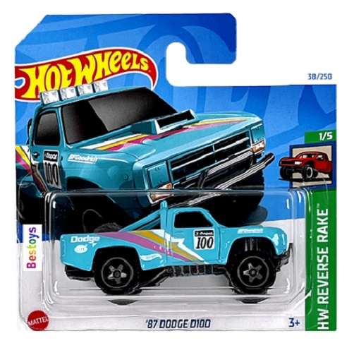 Hotwheels Hot Wheels Diecast Model 2024 38/250 Dodge D 100 D100 Pickup 1987 No 100 Reverse Rake 1/64