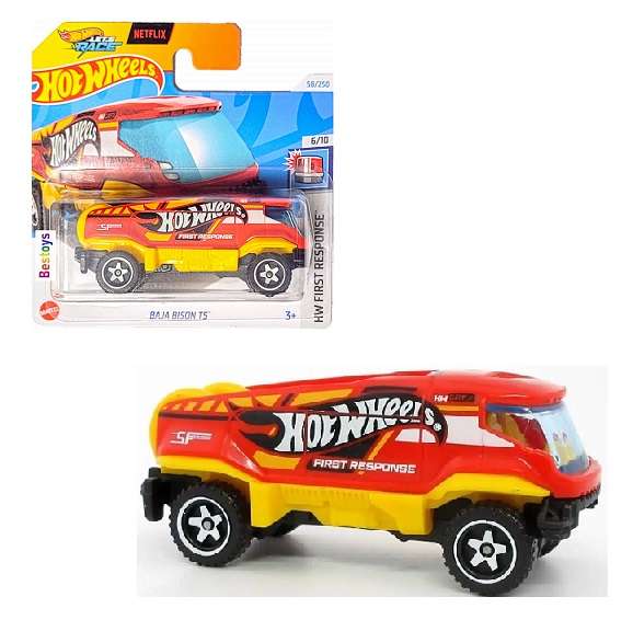 Hotwheels Hot Wheels Diecast Model Car 2024 58/250 Baja Bison T5 First Response Netflix Let's Race