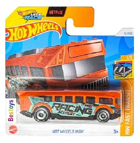 Hotwheels Hot Wheels Diecast Model Car 2024 5/250 Hot Wheels High Bus Fast Transit Netflix Let's Rac