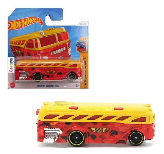 Hotwheels Hot Wheels Diecast Model Car 2024 65/250 Surfin School Bus Xtreme Sports