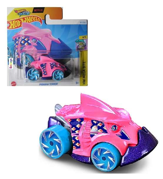Hotwheels Hot Wheels Diecast Model Car 2024 87/250 Piranha Terror Mega Bite Netflix Let's Race