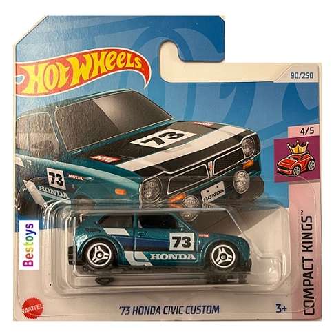 Hotwheels Hot Wheels Diecast Model Car 2024 90/250 Honda Civic Custom 1973 No 73 Compact Kings 1/64