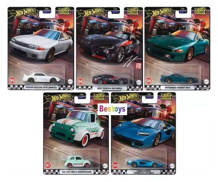 Hot Wheels Hotwheels Boulevard Set Fiat Nissan Skyline R32 Toyota Lamborghini Mitsubishi Fiat 500
