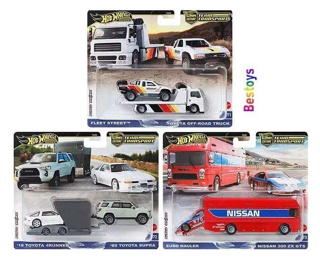 Hot Wheels Car Culture Team Transport 2024 Nissan 300 ZX 300ZX GTS 1994 + Euro Hauler Truck No 75