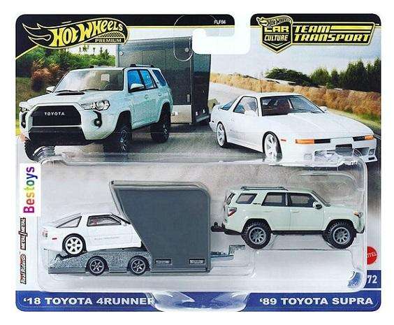 Hot Wheels Car Culture Team Transport Toyota Supra 1989 + Toyota 4Runner 2018 + Trailer