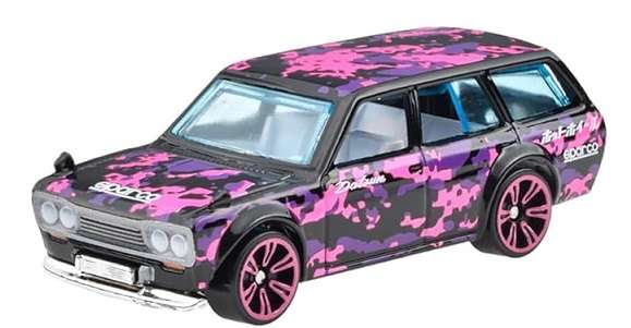 Hotwheels Hot Wheels Diecast Model Car Neon Speeders Datsun 510 Stationwagon 1/64 scale