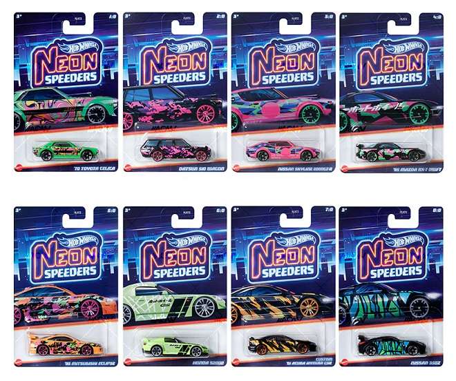Hotwheels Hot Wheels Diecast Model Car Neon Speeders Datsun 510 Stationwagon 1/64 scale