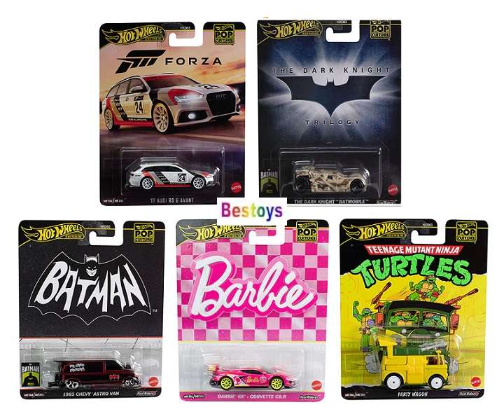 Hot Wheels Hotwheels Pop Culture Set Barbie Corvette Batman Batmobile Chevy Astro Audi Forza TMNT