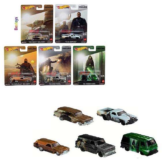 Hot Wheels Set Pop Culture Star Wars Mandalorian Chevy Chevelle El Camino GMC Dodge A100