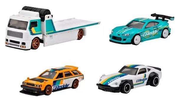 Hot Wheels Premium Set "GReddy" Subaru Pandem BRZ Nissan Maxima Datsun 240Z Fleet Street Truck
