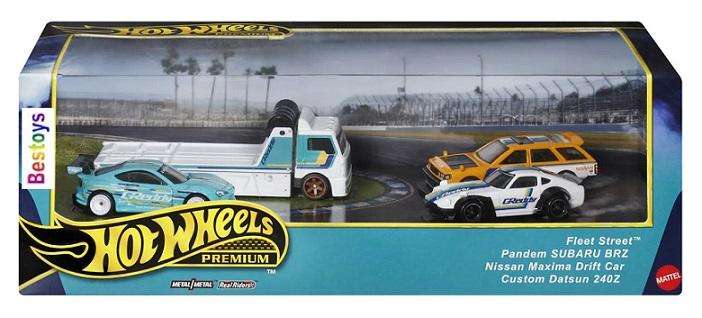 Hot Wheels Premium Set "GReddy" Subaru Pandem BRZ Nissan Maxima Datsun 240Z Fleet Street Truck