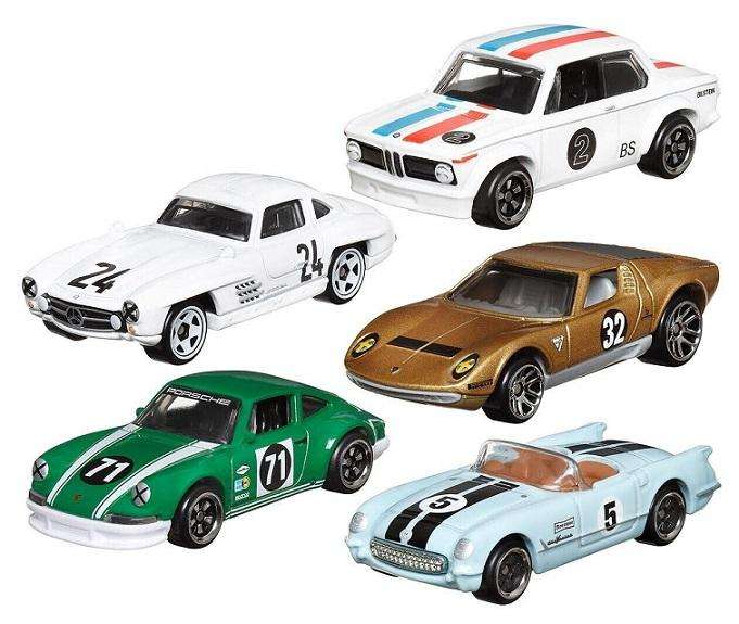Hot Wheels Vintage Racers Set Mercedes Benz 300SL Porsche 911 Chevy Corvette BMW 2002 Lamborghini Mi