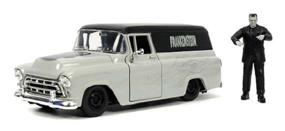 JADA 32191 Hollywood Rides Chevy Chevrolet Suburban 1957 + Frankenstein Figurine 1/24 scale