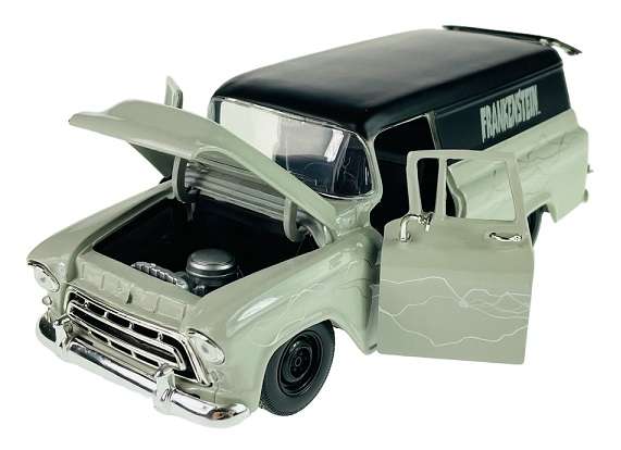 JADA 32191 Hollywood Rides Chevy Chevrolet Suburban 1957 + Frankenstein Figurine 1/24 scale