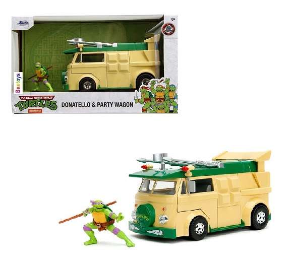 JADA 34529 Party Wagon & Donatello Figurine TMNT TV Movie Film 1/24 scale