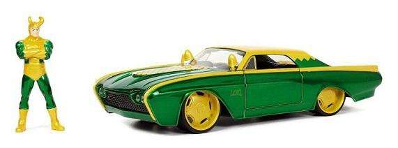 JADA 33357 Marvel Ford Thunderbird 1963 & Loki Figure Figurine