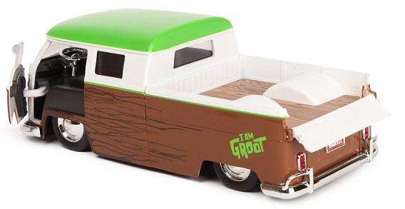 JADA Marvel 31202 VW Volkswagen Pickup Double cab 1963 + Groot Figure Guardians of the Galaxy