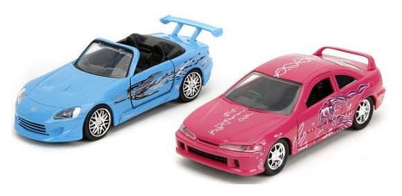 JADA 24103 2 pk Honda Integra 1995 + Honda S 2000 S2000 2001 Fast & Furious 1/32 scale