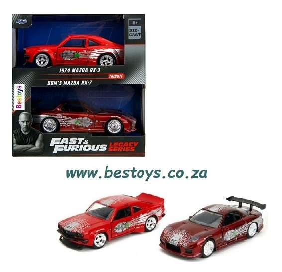 JADA 24103 2 pk Mazda RX 3 RX3 1974 & Mazda RX 7 RX7 Dom Tribute Fast & Furious Legacy Series 1/32 s