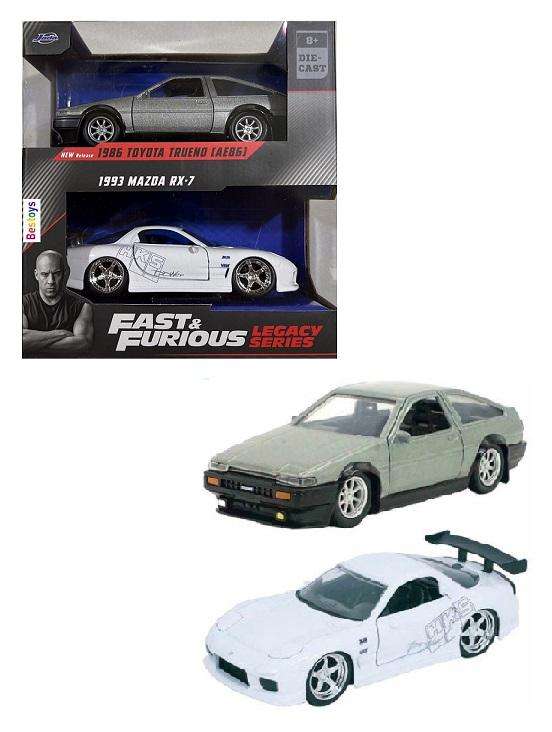 JADA 24103 2 pk Toyota Trueno AE86 1986 + Mazda RX 7 Fast & Furious Legacy Series