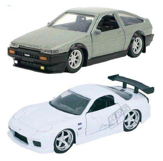 JADA 24103 2 pk Toyota Trueno AE86 1986 + Mazda RX 7 Fast & Furious Legacy Series
