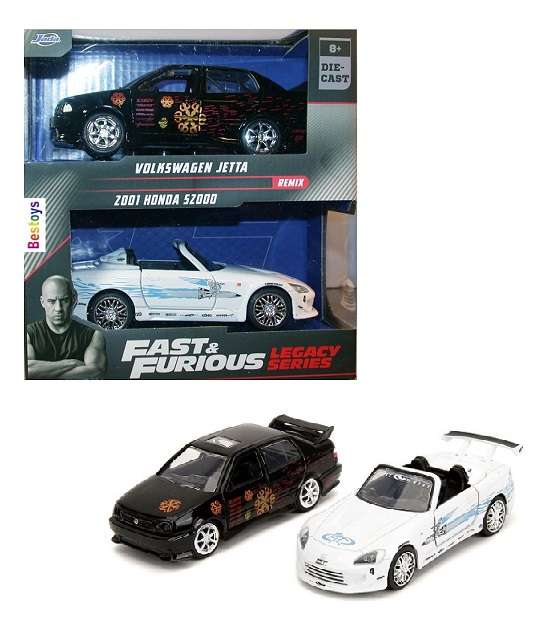 JADA Diecast Model Car 24103 2 pk VW Volkswagen Jetta + Honda S 2000 S2000 2001 Fast & Furious 1/32