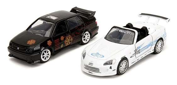 JADA Diecast Model Car 24103 2 pk VW Volkswagen Jetta + Honda S 2000 S2000 2001 Fast & Furious 1/32