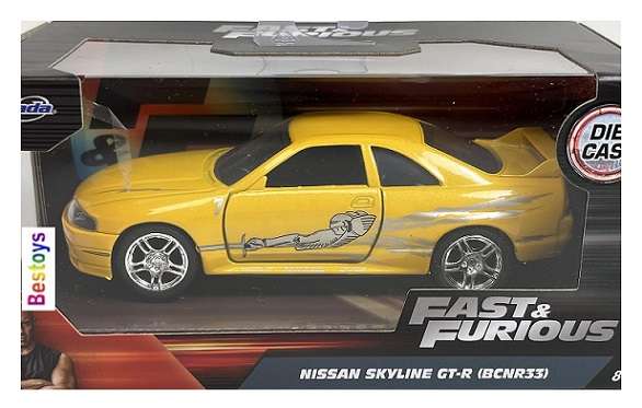 JADA Diecast Model Car Nissan Skyline GT-R R33 Leon Fast & Furious Movie Film TV 1/32 scale