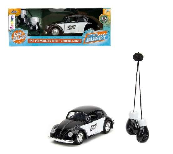 JADA Diecast Model Car 34233 VW Volkswagen Beetle 1959 Punch Buggy + Boxing Gloves Slug Bug 1/32 sca