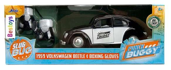 JADA Diecast Model Car 34233 VW Volkswagen Beetle 1959 Punch Buggy + Boxing Gloves Slug Bug 1/32 sca