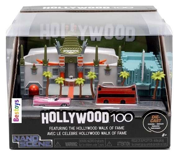 JADA Nano Set 34807 Hollywood 100 Walk of Fame Diorama + 2 diecast models Movie Film TV