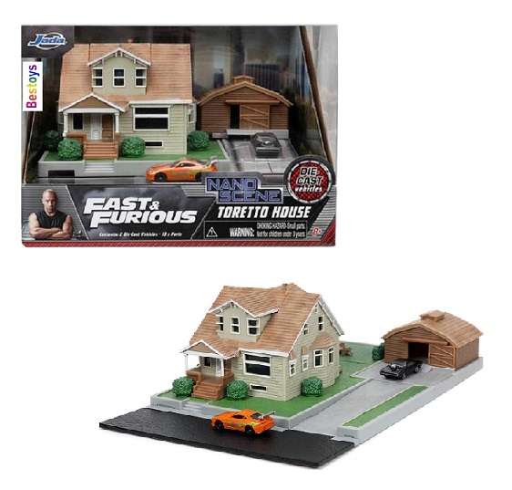 JADA Diecast Model Nano Set 33668 Toretto House + 2 cars Fast & Furious Diorama Movie Film TV