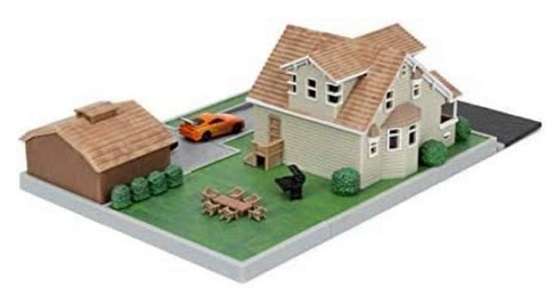 JADA Diecast Model Nano Set 33668 Toretto House + 2 cars Fast & Furious Diorama Movie Film TV