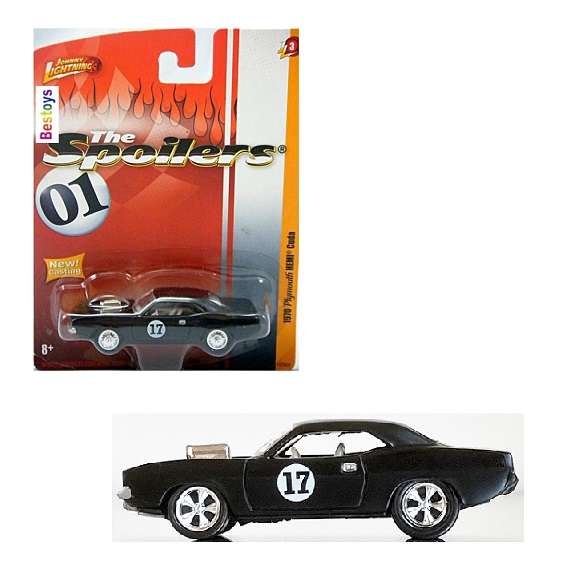 Johnny Lightning Model Car Forever 64 Series Plymouth Hemi Cuda 1970 No 17 Spoilers 1/64 scale