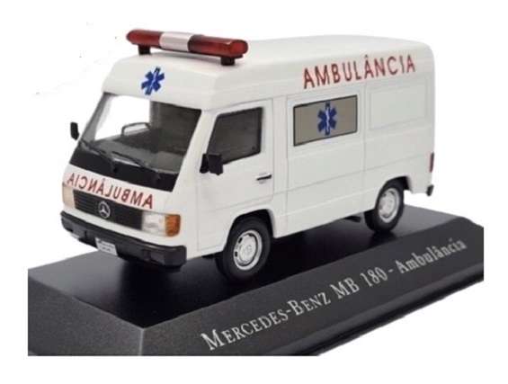 Diecast Model Car Brazilian Service Vehicle Collection Mercedes Benz MB 180 Ambulance 1/43 scale