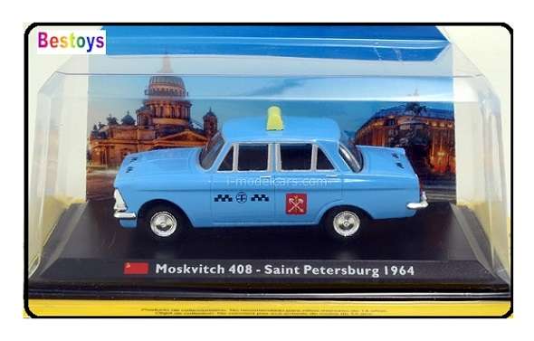 World Taxi Diecast Model Car Collection Moskvitch 408 Saint Petersburg 1964 1/43 scale