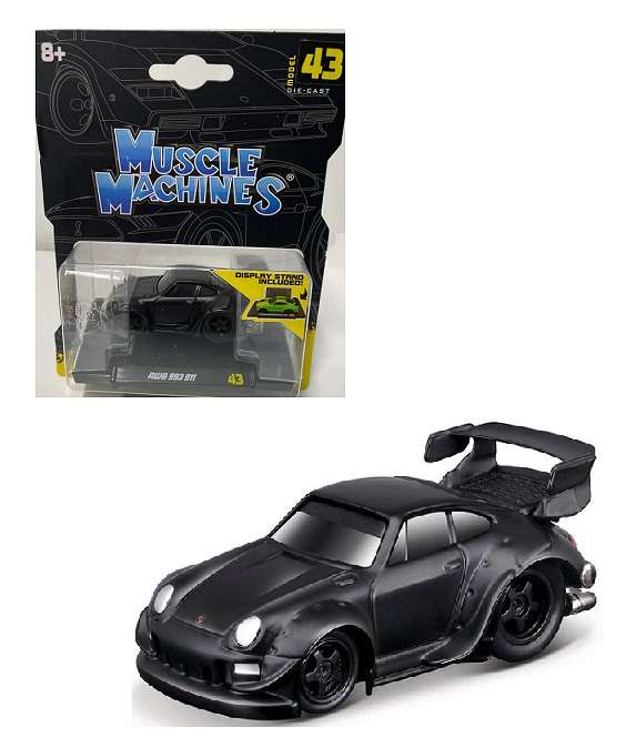 Maisto Muscle Machines Diecast Model Car RWB 993 911 Blackout 1/64 scale