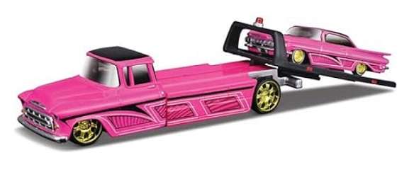 Maisto Design Elite Transport Chevy Chevrolet Flatbed Recovery Truck + Impala SS 1959 with suspensio