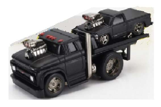 Maisto Muscle Machines Transport JDM Flatbed Truck + Chevy 454 SS Pickup 1993