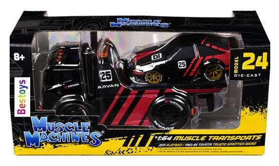 Maisto Muscle Machines Transport JDM Flatbed Recovery Truck + Toyota Trueno Sprinter AE86 1983