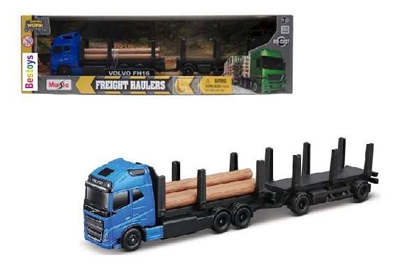 Maisto Mini Work Machines Volvo FH 16 FH16 Logging Truck & Trailer 1/87 HO railway scale